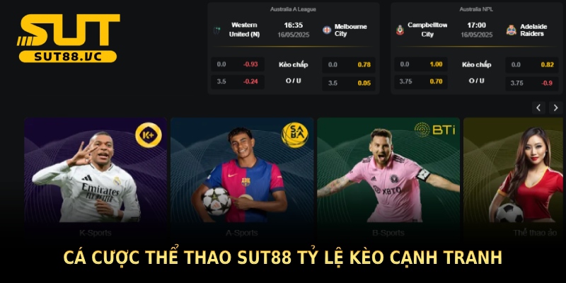 Cá cược thể thao SUT88 tỷ lệ kèo cạnh tranh